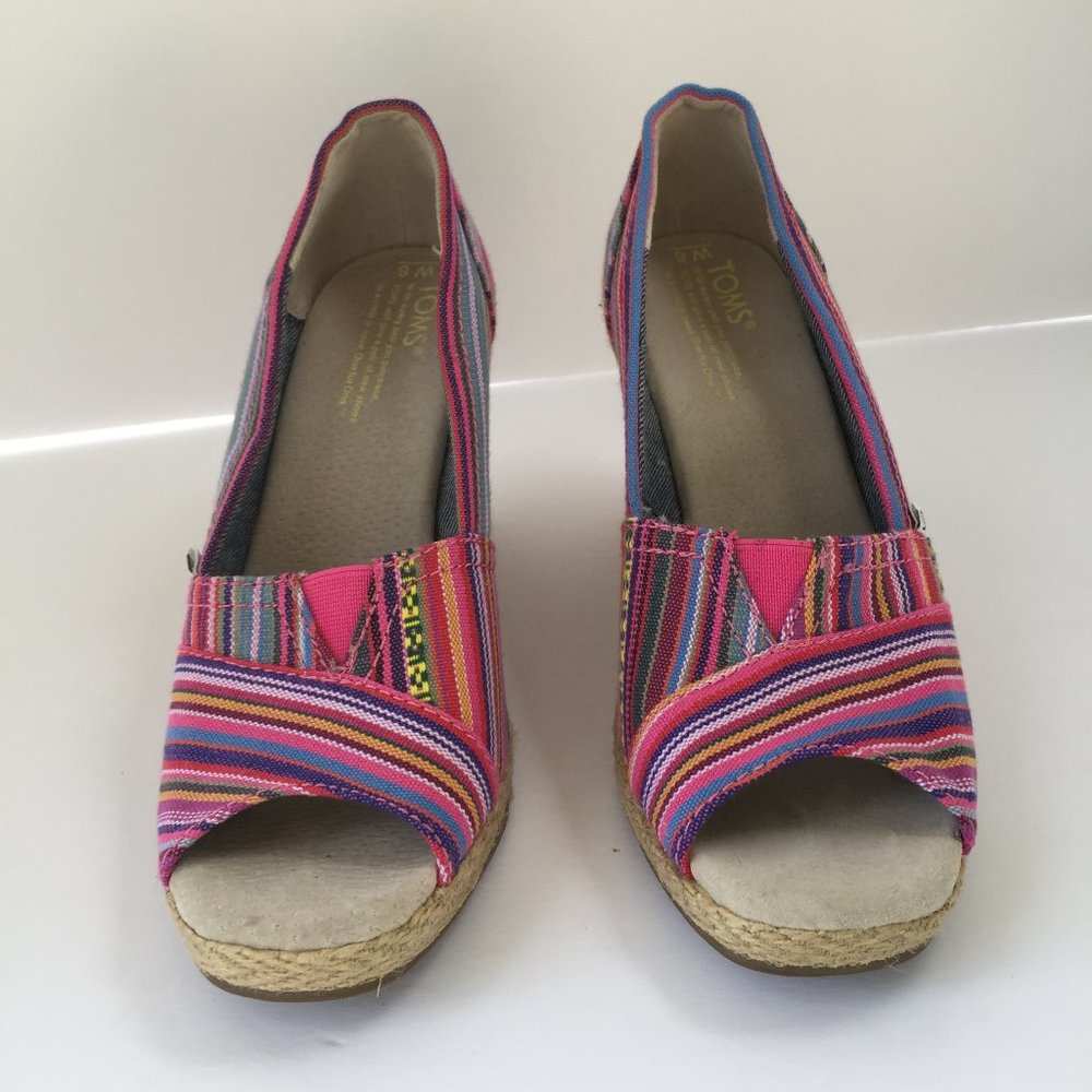 TOMS Espadrille Wedges Womens Size 7